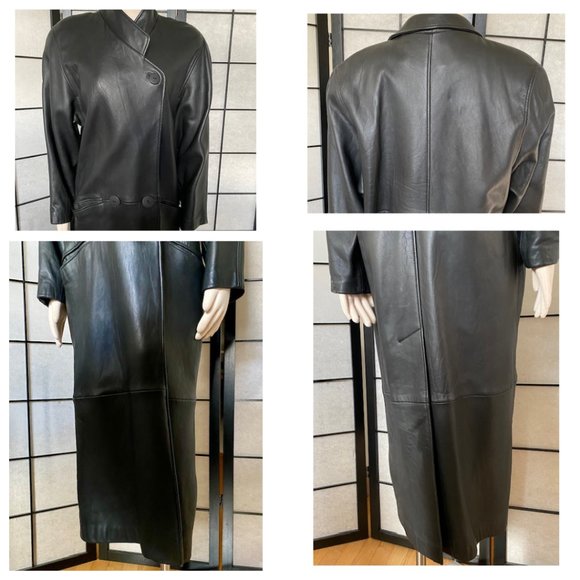 Cassidy Vintage 80's Leather Tapered Trench Coat - Small - Picture 6 of 16